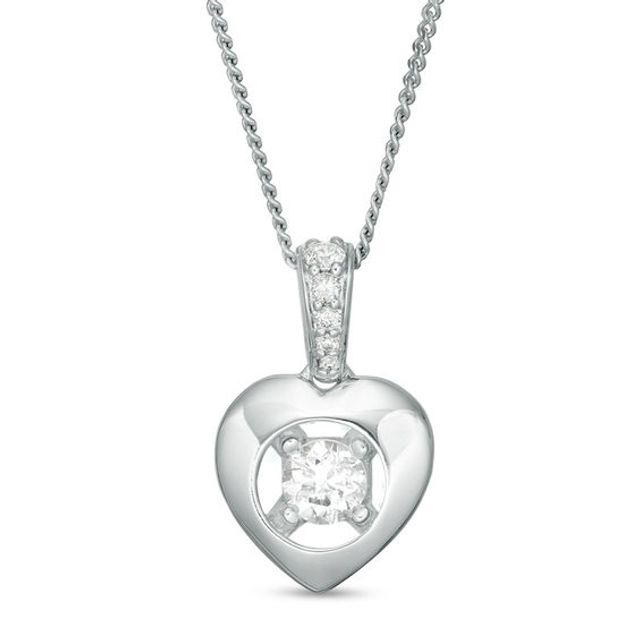 Magnificenceâ¢ 1/8 CT. T.w. Diamond Heart Frame Pendant in 10K White Gold