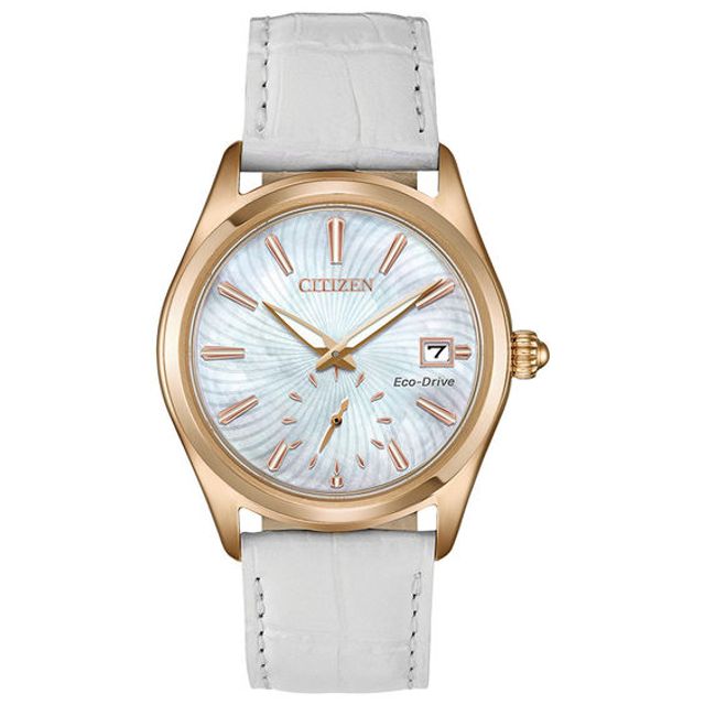 Ladies' Citizen Eco-DriveÂ® Corso Strap Watch with Mother-of-Pearl Dial (Model: Ev1033-08D)