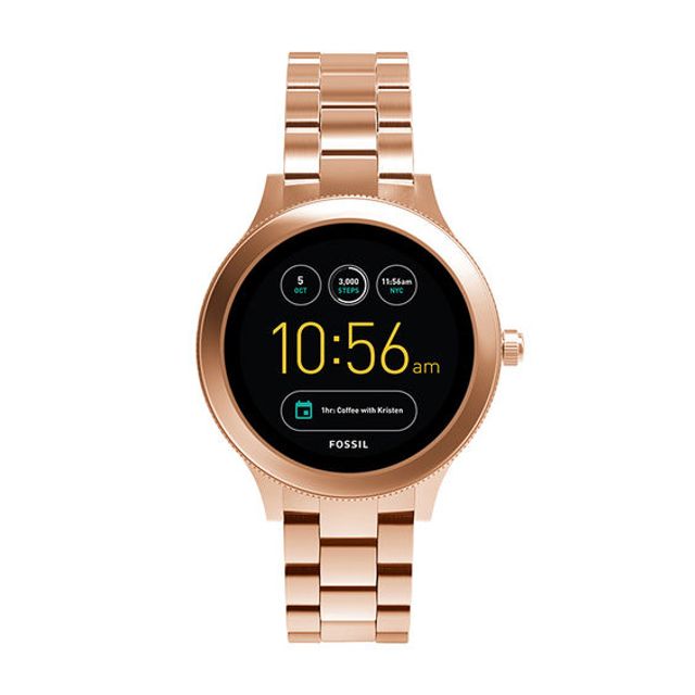 Fossil Q Venture Rose-Tone Gen 3 Smart Watch with Black Dial (Model: Ftw6000)