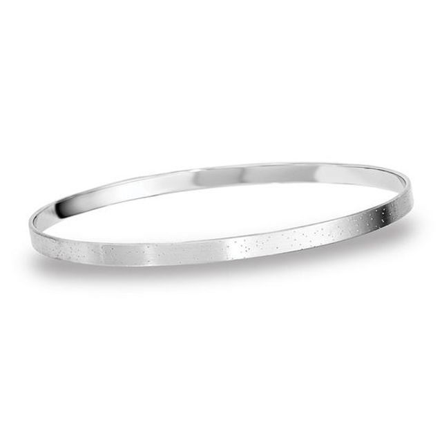 4.0mm Textured Slip-On Bangle in Sterling Silver