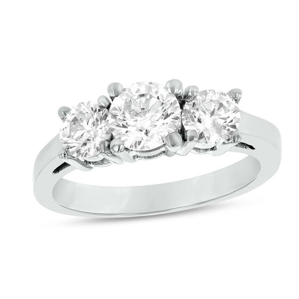 1-1/2 CT. T.w. Diamond Three Stone Engagement Ring in Platinum (G/Si2)