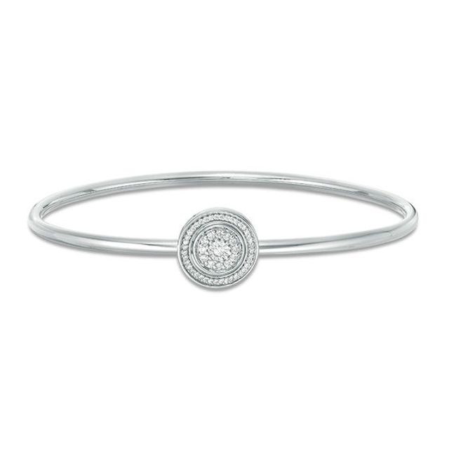 Convertibilities 1/5 CT. T.w. Diamond Circle Frame Flex Two-in-One Bangle in Sterling Silver