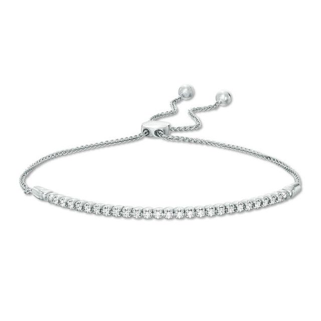 1/4 CT. T.w. Diamond Flex Bar Bolo Bracelet in 10K White Gold - 9.5"