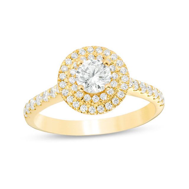 1 CT. T.w. Diamond Double Frame Engagement Ring in 14K Gold