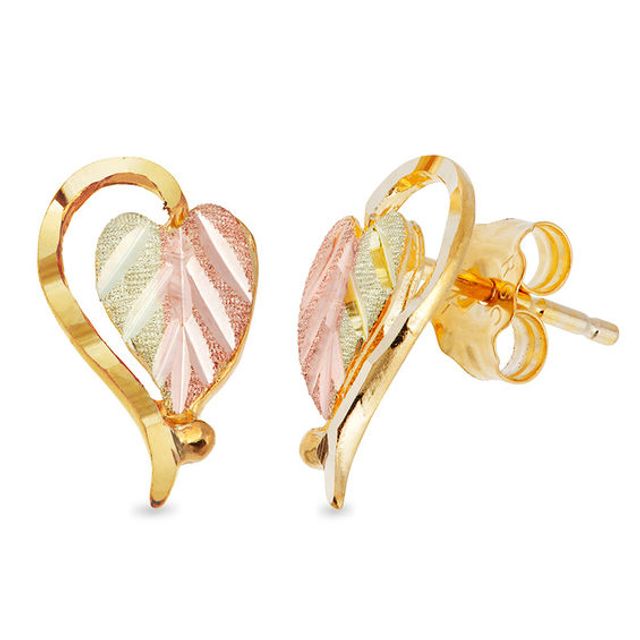 Black Hills Gold Half-Heart Stud Earrings