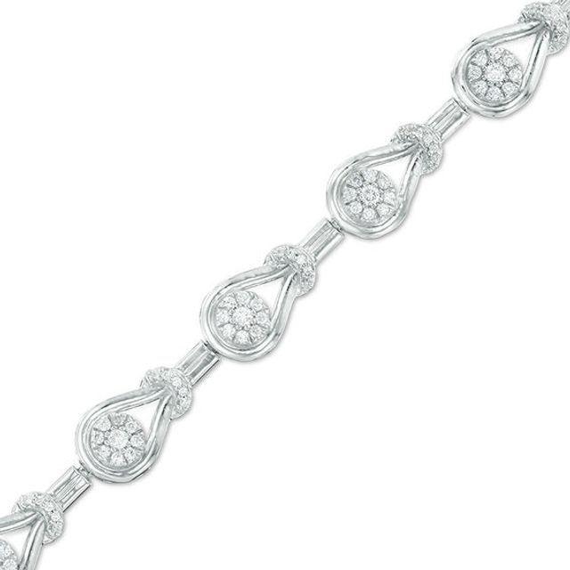 1 CT. T.w. Composite Diamond Loop Bracelet in Sterling Silver