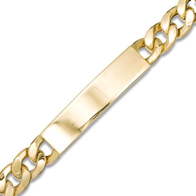 Made in Italy Men's ID Curb Chain Bracelet in 10K Gold - 8.5"