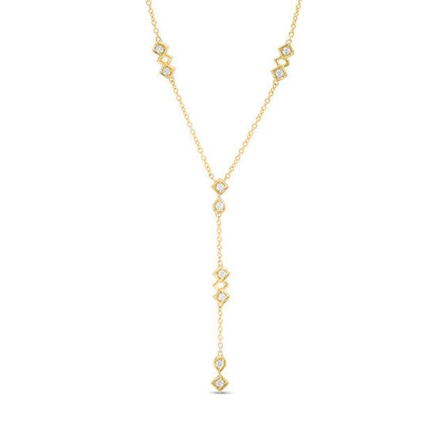 1/5 CT. T.w. Diamond Geometric Station "Y" Necklace in 10K Gold