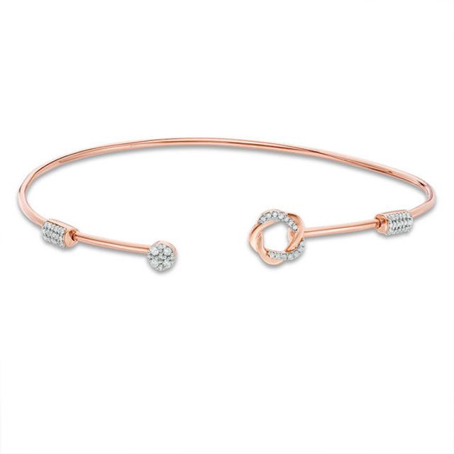 1/5 CT. T.w. Diamond Rose Flex Bangle in 10K Rose Gold