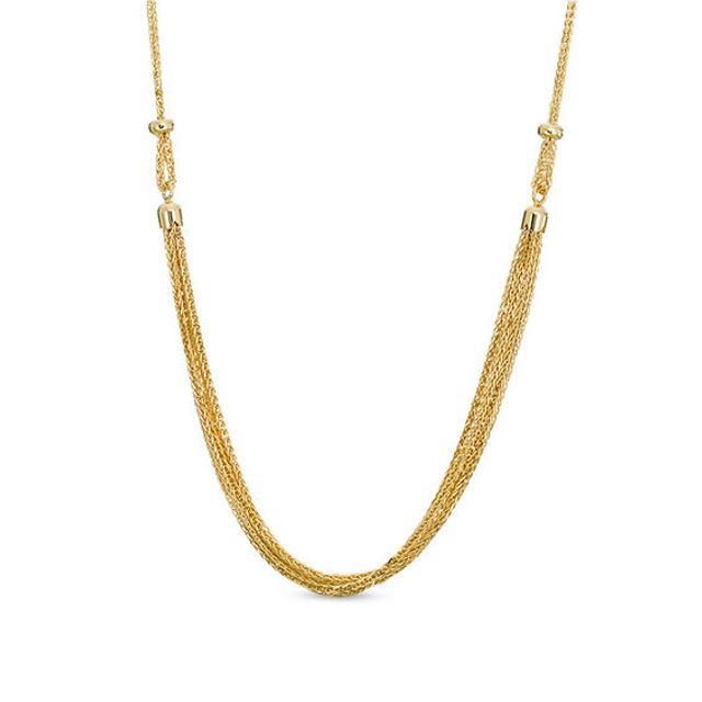 Made in Italy Layered Wheat Chain Necklace in 14K Gold