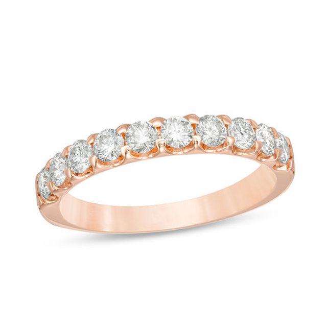 7/8 CT. T.w. Diamond Ten Stone Wedding Band in 10K Rose Gold