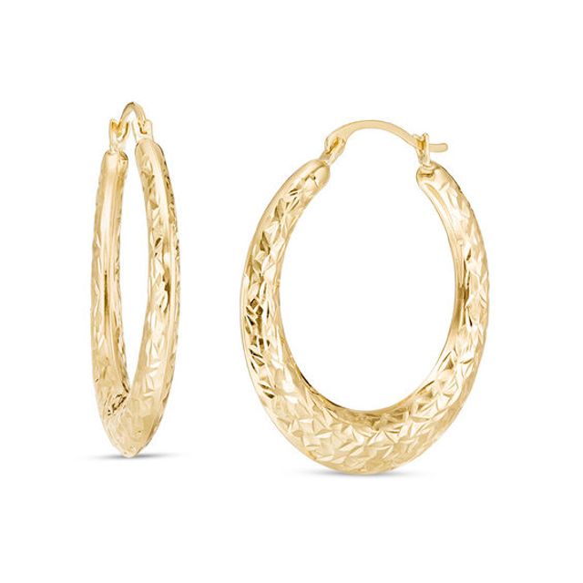 20.0mm Diamond-Cut Hoop Earrings in 14K Gold