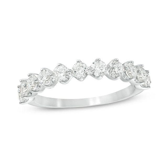 1 CT. T.w. Diamond Eleven Stone Wedding Band in 10K White Gold