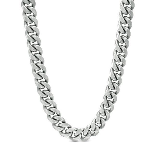 Men's 8.0mm Multi-Finish Reversible Curb Chain Necklace in Stainless Steel - 24"