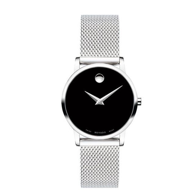 Ladies' Movado MuseumÂ® Classic Mesh Watch with Black Dial (Model: 0607220)