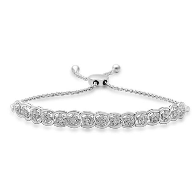 1 CT. T.w. Composite Diamond "S" Bolo Bracelet in Sterling Silver - 9.0"