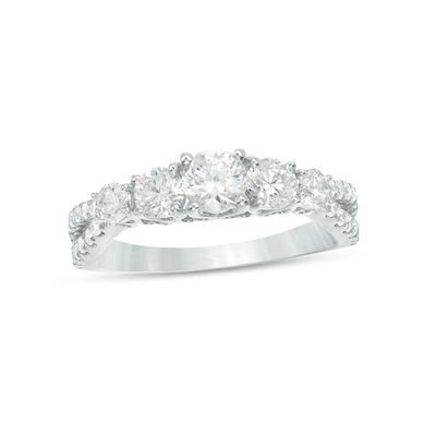 1-1/4 CT. T.w. Diamond Five Stone Engagement Ring in 14K White Gold