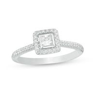 1/3 CT. T.w. Princess-Cut Diamond Frame Engagement Ring in 10K White Gold