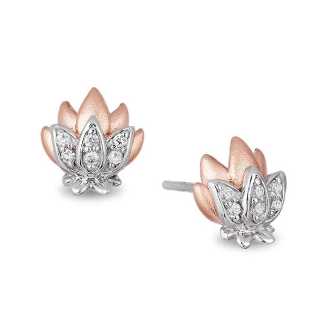 Enchanted Lotus studs in white gold