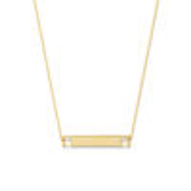Double Paw Print Cutout Bar Necklace in 14K Gold