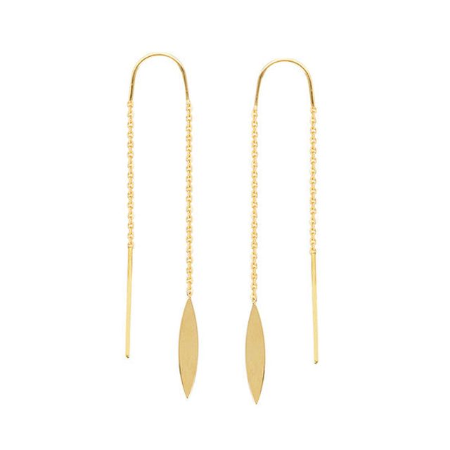 Marquise Threader Earrings in 14K Gold