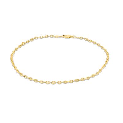 060 Gauge Valentino Chain Anklet in 14K Gold - 10"