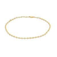 060 Gauge Valentino Chain Anklet in 14K Gold - 10"