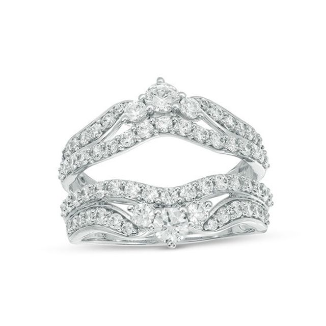 1-1/2 CT. T.w. Diamond Multi-Row Tiara-Style Solitaire Enhancer in 14K White Gold