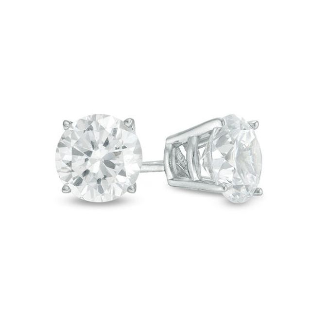 1 CT. T.w. Certified Diamond Solitaire Stud Earrings in 14K White Gold (I/Si2