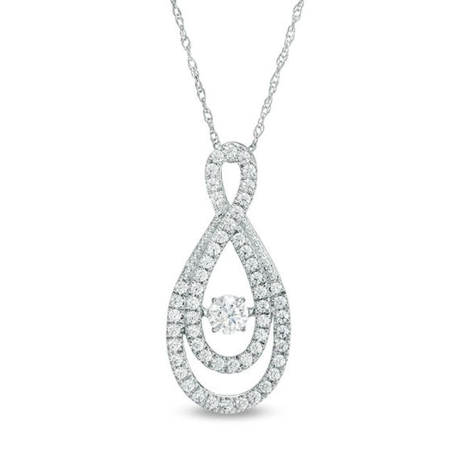 0.45 CT. T.w. Diamond Loop Infinity Pendant in 10K White Gold