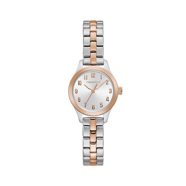 Ladies' Caravelle by Bulova Two-Tone Watch with Silver-Tone Dial (Model: 45L175)