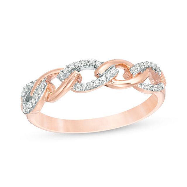 1/10 CT. T.w. Diamond Chain Link Band in 10K Rose Gold