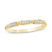 1/20 CT. T.w. Diamond Alternating Rectangle and Beaded Band in 10K Gold