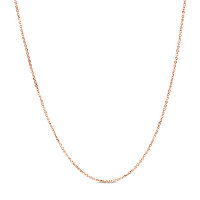 Ladies' 0.9mm Adjustable Cable Chain Necklace in 14K Rose Gold - 22"