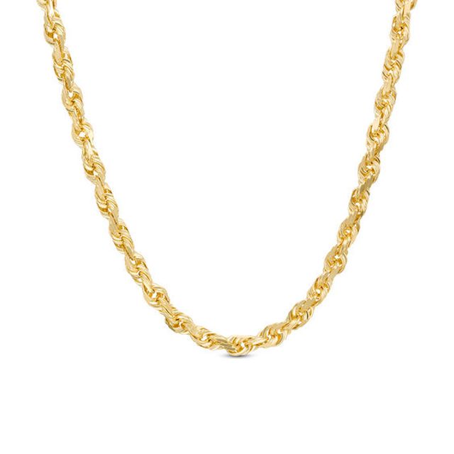 Zales Men's 4.5mm Rope Chain Necklace in 14K Gold - 22