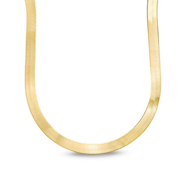 Ladies' 6.0mm Herringbone Chain Necklace in 14K Gold - 20"