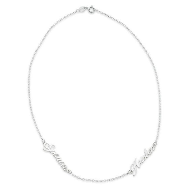 Couple's Station Choker Necklace (2 Names) - 14"
