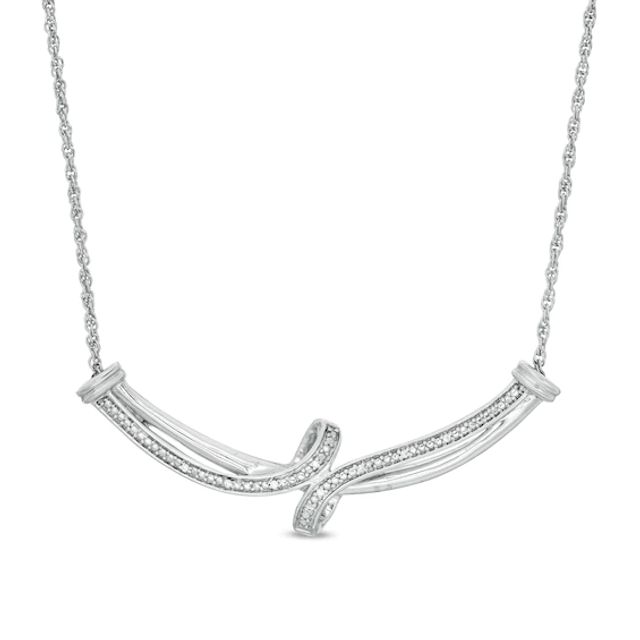 1/20 CT. T.w. Diamond Bypass Necklace in Sterling Silver