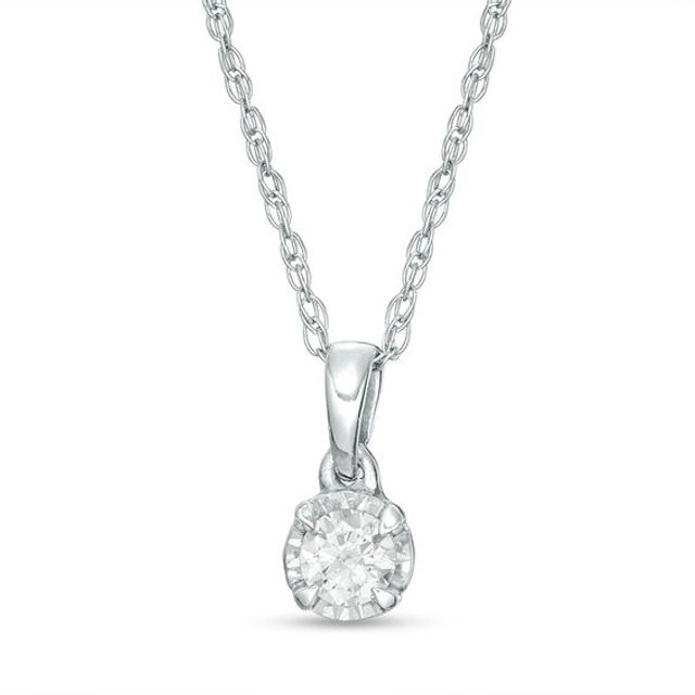 1/10 CT. Diamond Miracle Solitaire Pendant in Sterling Silver