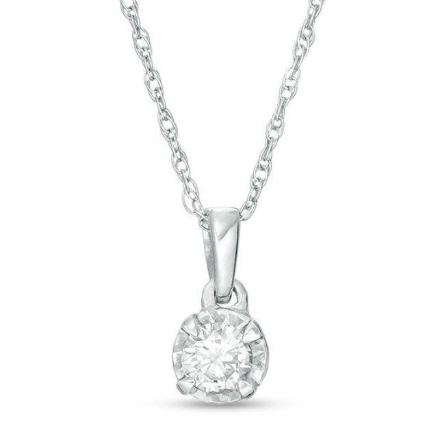 1/6 CT. Diamond Solitaire Pendant in 10K White Gold