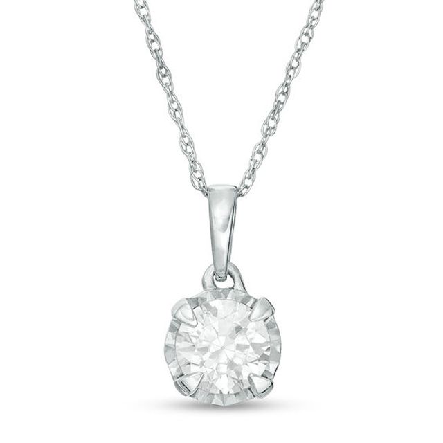 1/2 CT. Diamond Solitaire Pendant in 10K White Gold