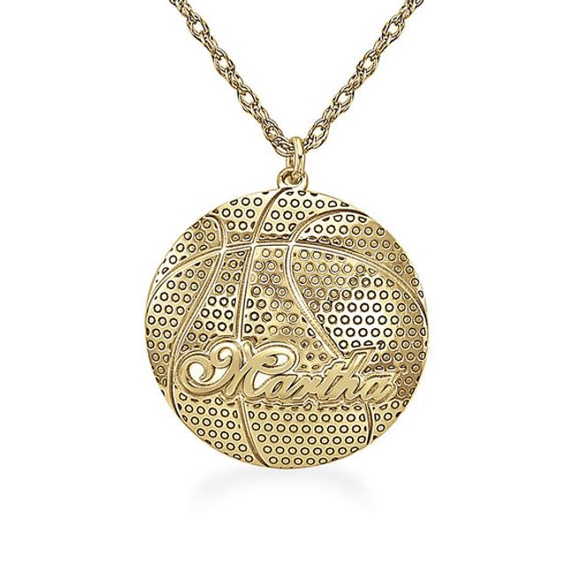 Basketball Name Engravable Pendant (1 Line)