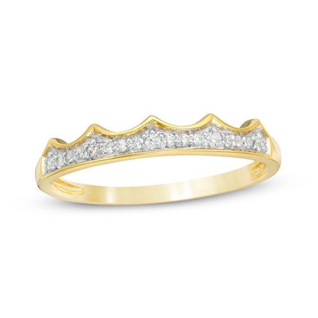 1/10 CT. T.w. Diamond Crown Stackable Band in 10K Gold
