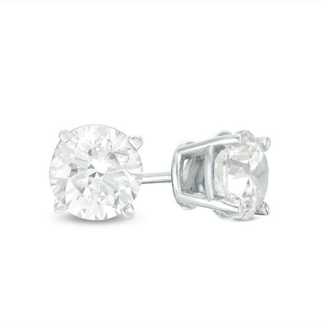 2 CT. T.w. Certified Diamond Solitaire Stud Earrings in 14K White Gold (I/I1)