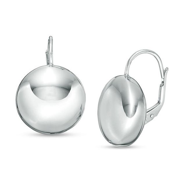Made in Italy 18.0mm Button Drop Earrings in Sterling Silver