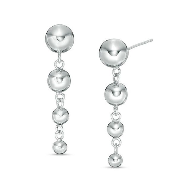 Made in Italy Graduated Bead Drop Earrings in Sterling Silver
