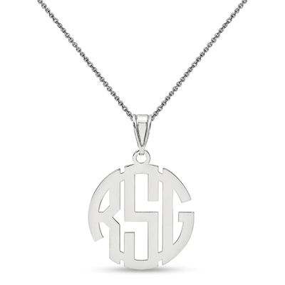 Circular Block Monogram Pendant (3 Initials)