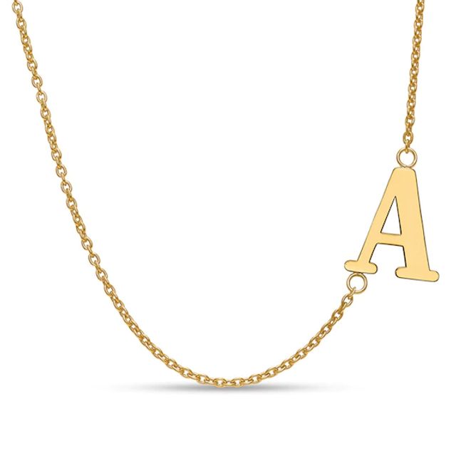 Offset Uppercase Initial Necklace (1 Initial)