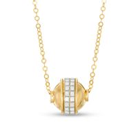 Made in Italy 8.0mm Glitter Enamel Ball Pendant in 14K Gold - 20"