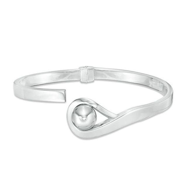 Made in Italy 10.0mm Button Loop Bangle in Sterling Silver